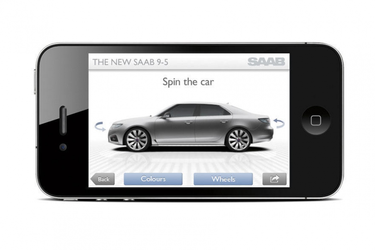 Nieuwe Saab 9-5 op je iPhone